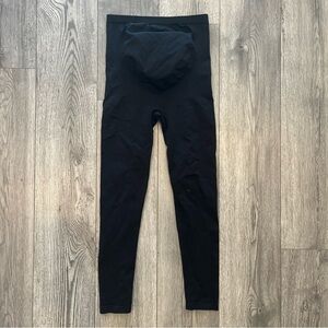 Motherhood Maternity Women’s Full Panel Stretchy Crop Leggings Black Size Small